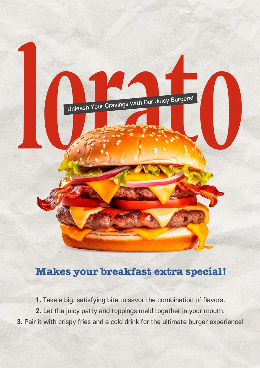 Lorato 버거 광고 포스터 디자인