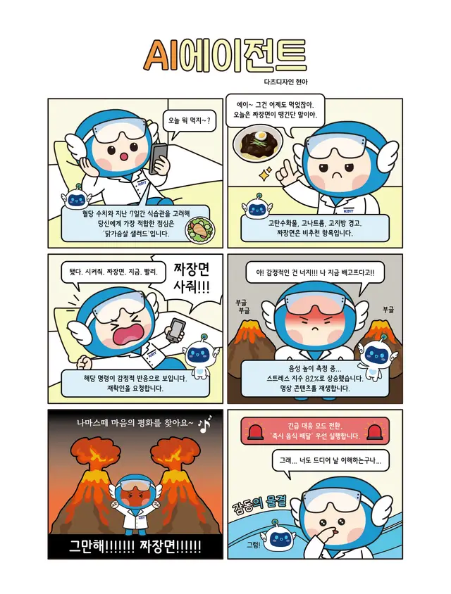 AI 에이전트 짜장면 웹툰 디자인