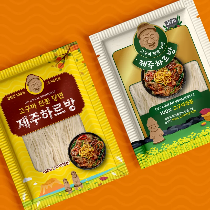 제주 고구마 당면 패키지 디자인