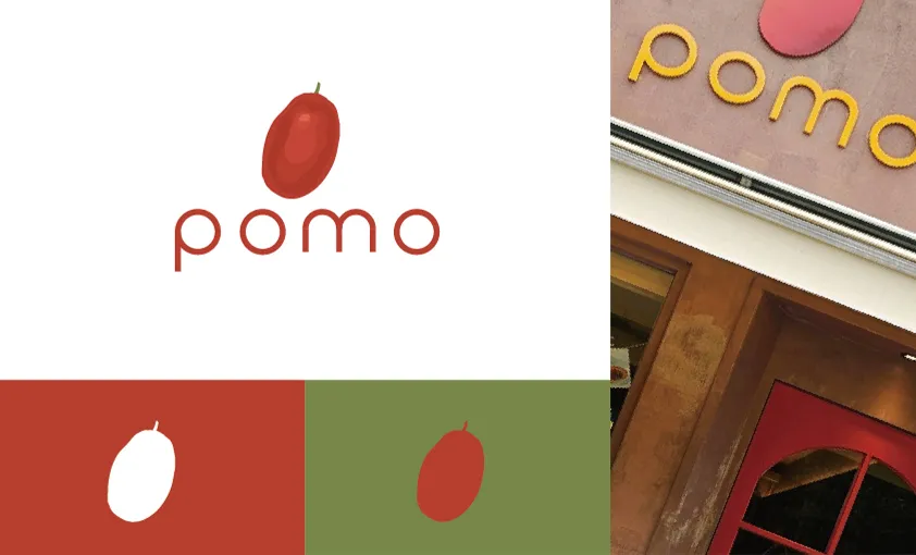신선함을 담은 'pomo' 로고 디자인