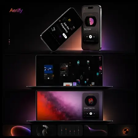 Aerify 음악 스트리밍 서비스 UI/UX 디자인