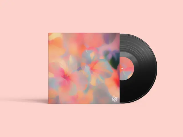 감성적인 플라워 아트워크 바이닐(LP) 앨범 커버 디자인