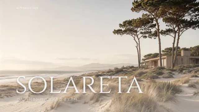 유럽 프리미엄 리조트 SOLARETA 투자 제안서 PPT 디자인 | IR덱, 투자유치서, 제아