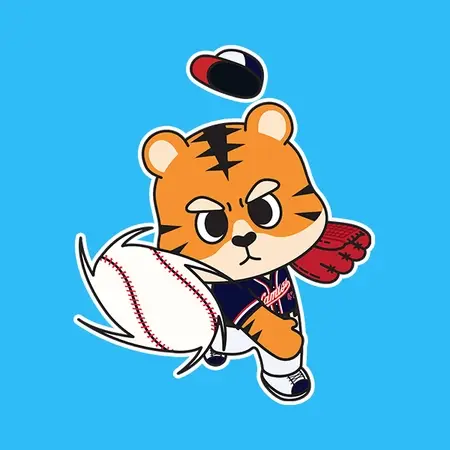 야구단 마스코트 호랑이 캐릭터 디자인